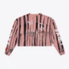 Sree Santhosh Best Selling Tie Dye Love Peace L/S Cuffed Henley Crop (Dusty Rose)