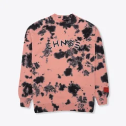 Sree Santhosh Dusty Rose CHNGE Logo Splotch Tie Dye Crewneck