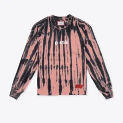 Sree Santhosh Tie Dye Butterfly Cuffed L/S T-Shirt (Dusty Rose/Black) Best Selling