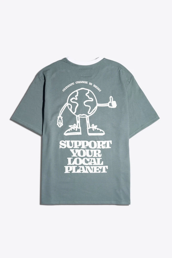 Sree Santhosh Every Day Is Earth Day S/S Ringer T-Shirt (North Atlantic) 1 Sree Santhosh Every Day Is Earth Day S/S Ringer T-Shirt (North Atlantic)