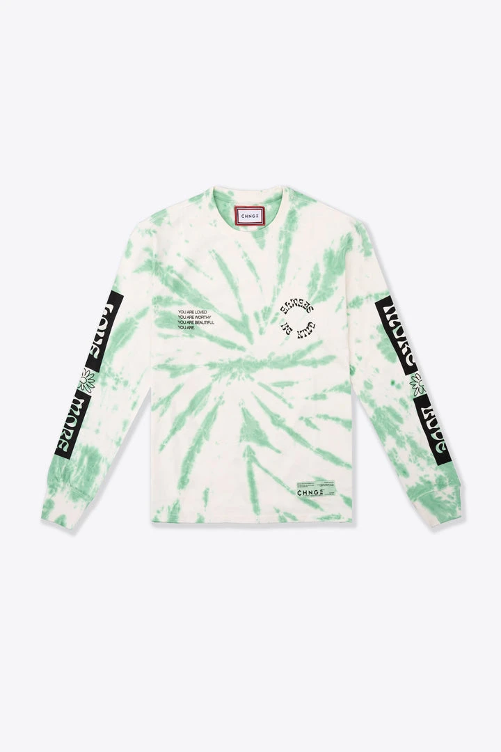 Sree Santhosh Love More Cuffed L/S T-Shirt (Green Spiral TD) 2 Sree Santhosh Love More Cuffed L/S T-Shirt (Green Spiral TD)