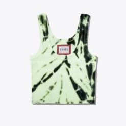 Sree Santhosh Tiger Stripe Tie Dye Logo Ribbed Tank (Lime)