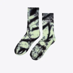 Sree Santhosh Pistachio/Black Tiger Tie Dye CHNGE Logo Socks Accessories