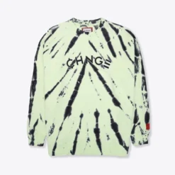 Sree Santhosh Lime CHNGE Logo Tiger Tie Dye Crewneck