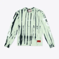 Sree Santhosh Best Selling Tie Dye Love Peace Cuffed L/S T-Shirt (Pistachio/Black)