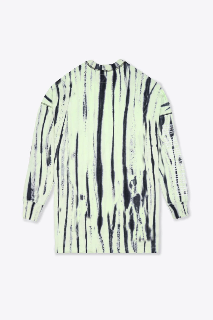 Sree Santhosh Tie Dye Butterfly Logo L/S T-Shirt Dress (Pistachio) 2 Sree Santhosh Tie Dye Butterfly Logo L/S T-Shirt Dress (Pistachio)