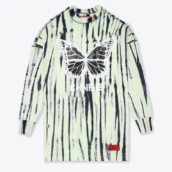 Sree Santhosh Tie Dye Butterfly Logo L/S T-Shirt Dress (Pistachio)