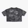 Sree Santhosh Tie Dye Love Peace S/S Crop (Black Marble)