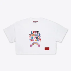 Sree Santhosh Best Selling Love Whoever S/S Crop (White)