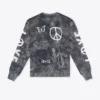 Sree Santhosh Tie Dye Love Peace Cuffed L/S T-Shirt (Chalk/Black)