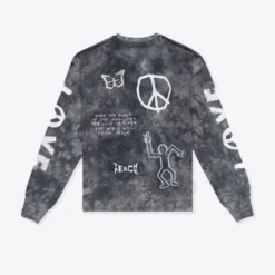 Sree Santhosh Tie Dye Love Peace Cuffed L/S T-Shirt (Chalk/Black)