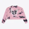 Sree Santhosh Tie Dye Butterfly L/S Cuffed Henley Crop (Mauve) Best Selling