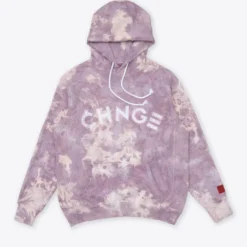 Sree Santhosh Mauve Marble Tie Dye University Hoodie