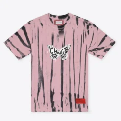 Sree Santhosh Tie Dye Butterfly Logo S/S T-Shirt (Mauve/Black) Best Selling