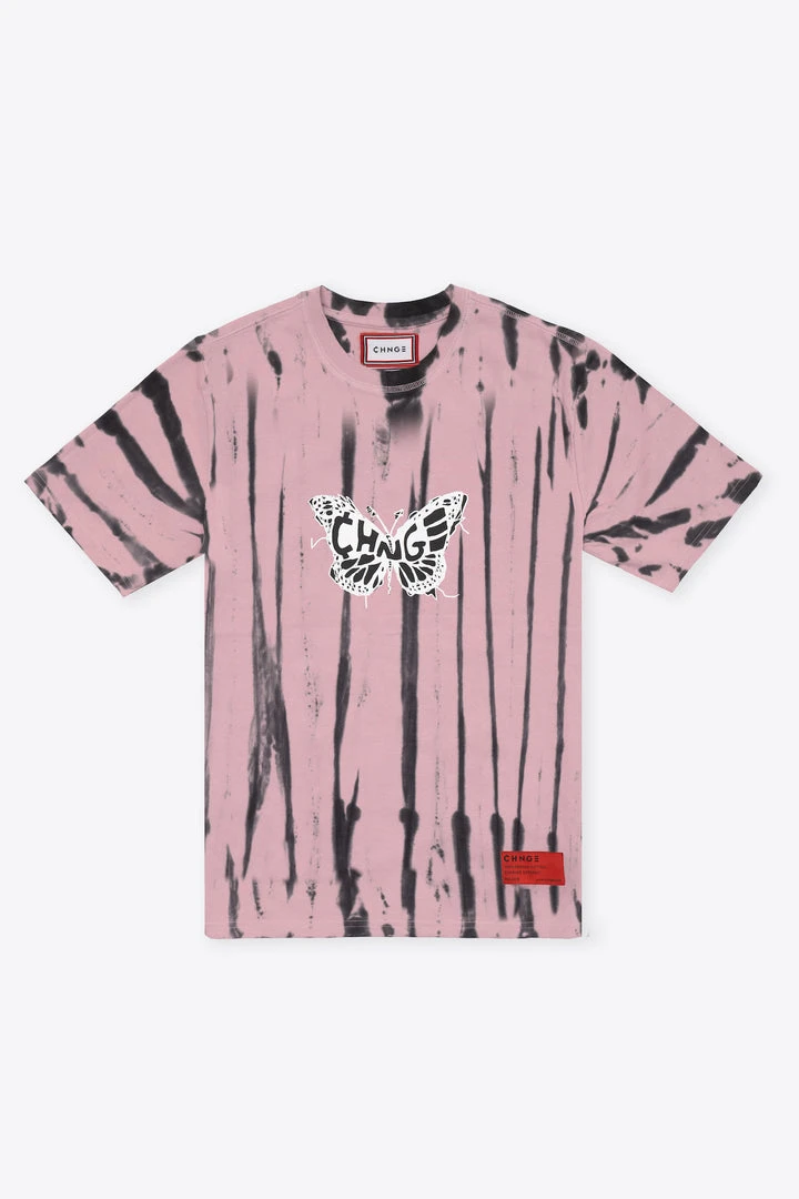 Sree Santhosh Tie Dye Butterfly Logo S/S T-Shirt (Mauve/Black) Best Selling 1 Sree Santhosh Tie Dye Butterfly Logo S/S T-Shirt (Mauve/Black) Best Selling