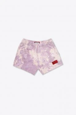 Sree Santhosh Mauve Marbled Tie Dye Sweatshorts Best Selling