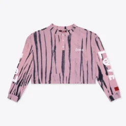 Sree Santhosh Tie Dye Love Peace L/S Cuffed Henley Crop (Mauve) Best Selling