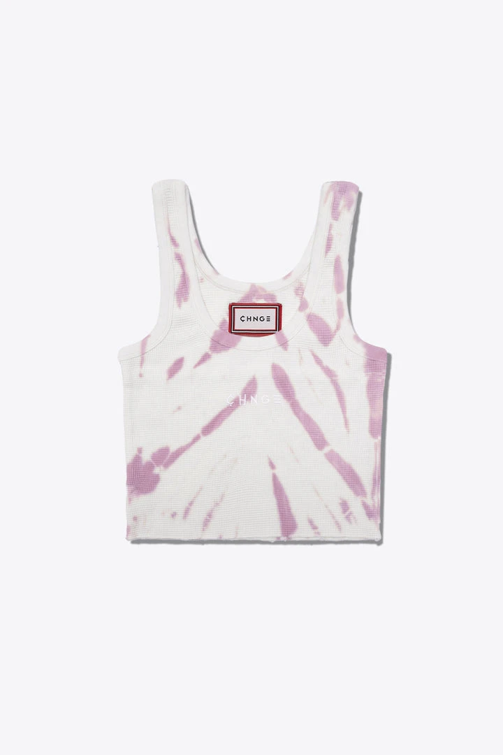 Sree Santhosh Tiger Stripe Tie Dye Logo Ribbed Tank (Mauve/Chalk) Best Selling 1 Sree Santhosh Tiger Stripe Tie Dye Logo Ribbed Tank (Mauve/Chalk) Best Selling
