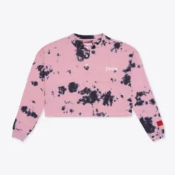 Sree Santhosh Tie Dye Butterfly L/S Cuffed Henley Crop (Mauve) Best Selling