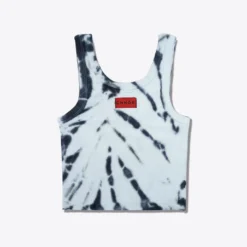 Sree Santhosh Tiger Stripe Tie Dye Logo Ribbed Tank (Mint) Best Selling