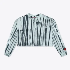 Sree Santhosh Tie Dye Love Peace L/S Cuffed Henley Crop (Mint)