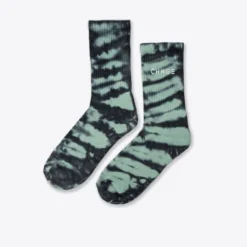 Sree Santhosh Mint/Black Tiger Tie Dye CHNGE Logo Socks Accessories