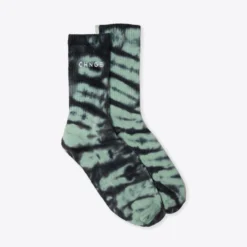 Sree Santhosh Mint/Black Tiger Tie Dye CHNGE Logo Socks Accessories