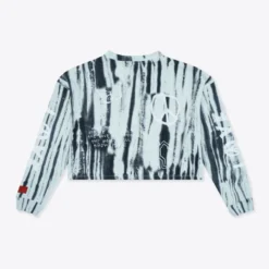 Sree Santhosh Tie Dye Love Peace L/S Cuffed Henley Crop (Mint)