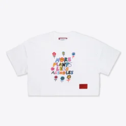 Sree Santhosh More Plants Less Assholes S/S Crop (White)