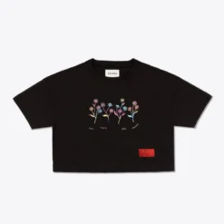 Sree Santhosh Best Selling More Plants Crop Top (Black)