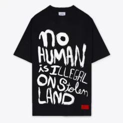 Sree Santhosh No Human Is Illegal T-Shirt Dress (Black)