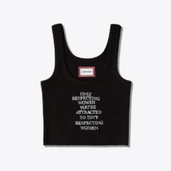 Sree Santhosh Respecting Women Ribbed Tank (Black)