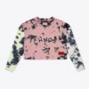 Sree Santhosh Pieced Tie Dye University L/S Crop (Citron/Mauve/Chalk) Best Selling