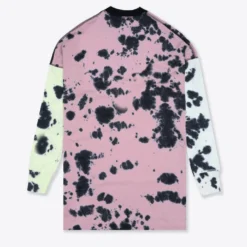 Sree Santhosh Tie Dye Pieced CHNGE Worldwide L/S T-Shirt Dress (Mint/Mauve/Lime) Best Selling