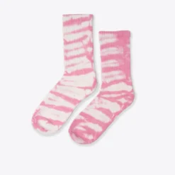 Sree Santhosh Pink Tiger Tie Dye CHNGE Logo Socks