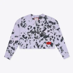 Sree Santhosh Best Selling Tie Dye University L/S Crop (Violet/Black)