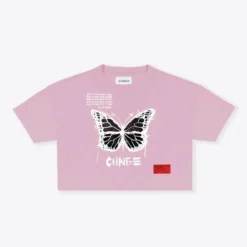 Sree Santhosh Butterfly Quote Crop Top (Mauve)