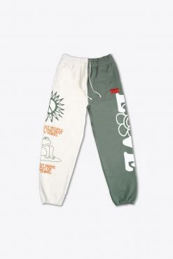 Sree Santhosh Best Selling Happy People Sweatpants (Chalk/Juniper)