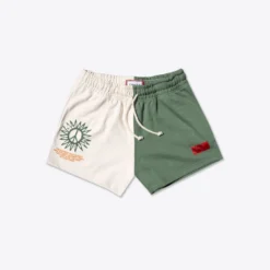 Sree Santhosh Happy People Sweatshorts (Chalk/Juniper)