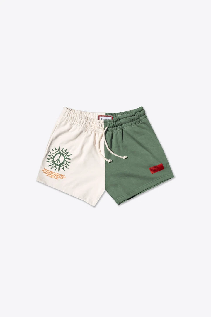 Sree Santhosh Happy People Sweatshorts (Chalk/Juniper) 1 Sree Santhosh Happy People Sweatshorts (Chalk/Juniper)