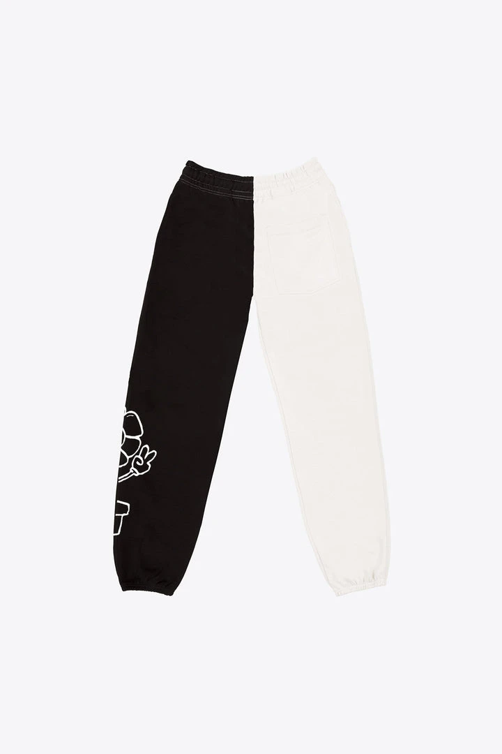 Sree Santhosh MHA Chalk/Black Pieced Sweatpant 2 Sree Santhosh MHA Chalk/Black Pieced Sweatpant
