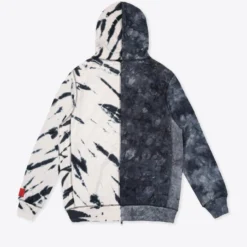 Sree Santhosh Best Selling Black/Chalk Tie Dye Pieced Logo Zip Hoodie