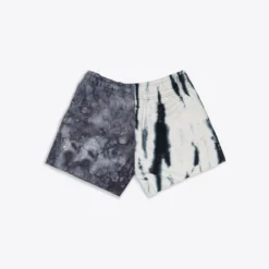 Sree Santhosh Best Selling Black/Chalk Pieced Tie Dye Sweatshorts