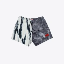 Sree Santhosh Best Selling Black/Chalk Pieced Tie Dye Sweatshorts
