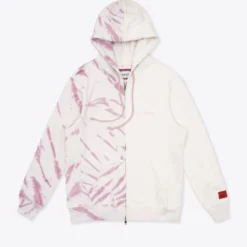 Sree Santhosh Best Selling Mauve/Chalk Tie Dye Pieced Logo Zip Hoodie
