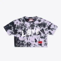 Sree Santhosh Tie Dye Love Peace S/S Crop (Violet)