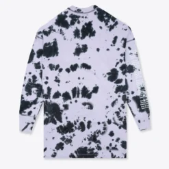 Sree Santhosh Best Selling Tie Dye Butterfly Logo L/S T-Shirt Dress (Violet)