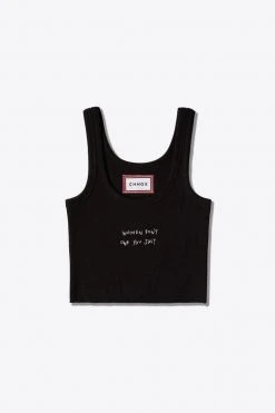 Sree Santhosh Best Selling WDOYS Ribbed Tank (Black)